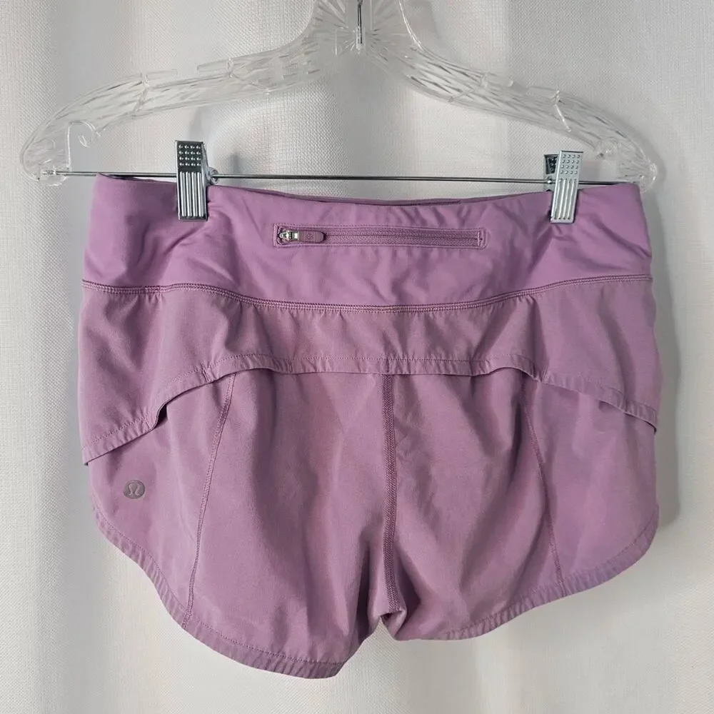 Lululemon Shorts Womens Size 6 Lilac Quartz Athletic Zipper Pocket Swift - Picture 5 of 11